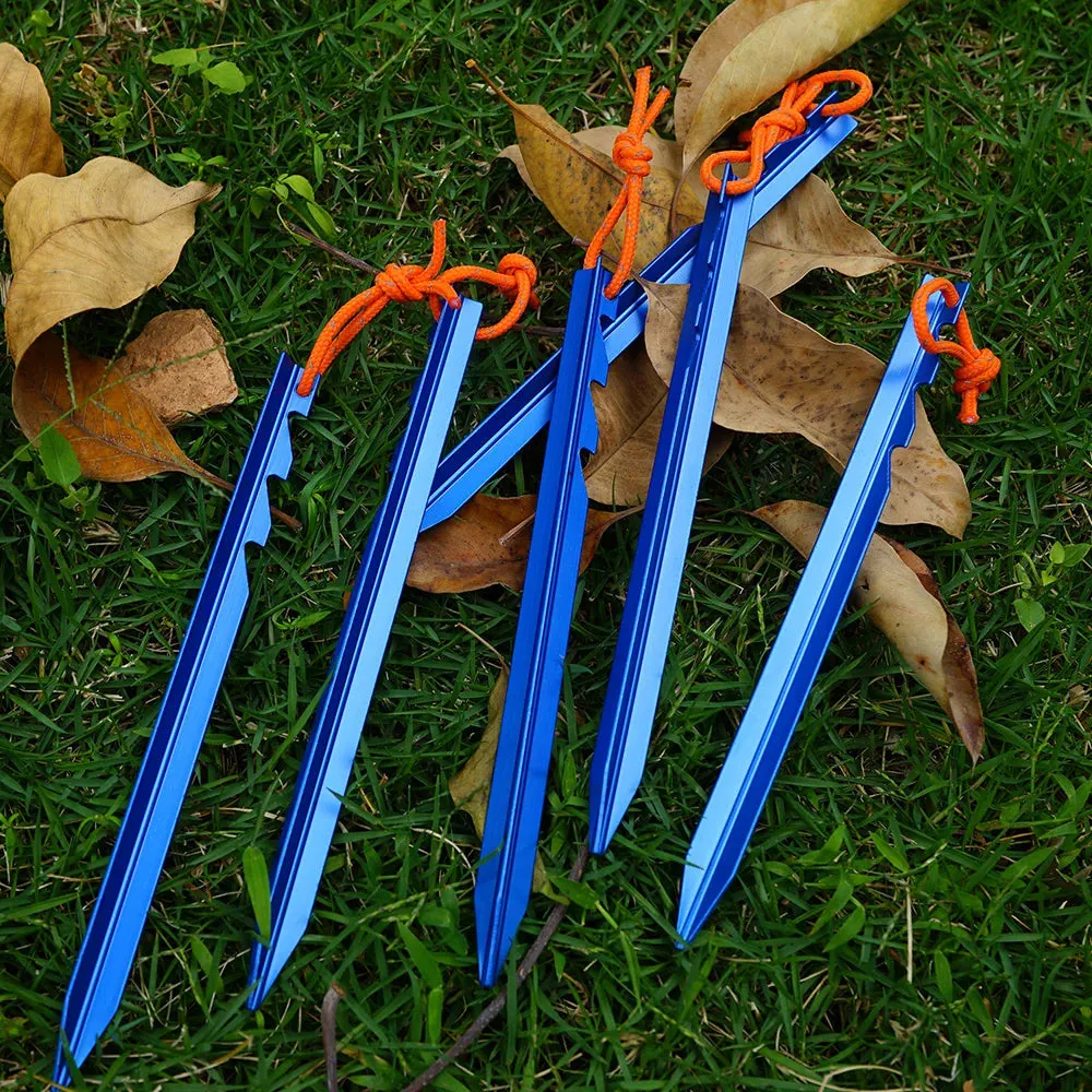 18cm Aluminum Alloy Camping Tent Pegs 12Pcs Pack