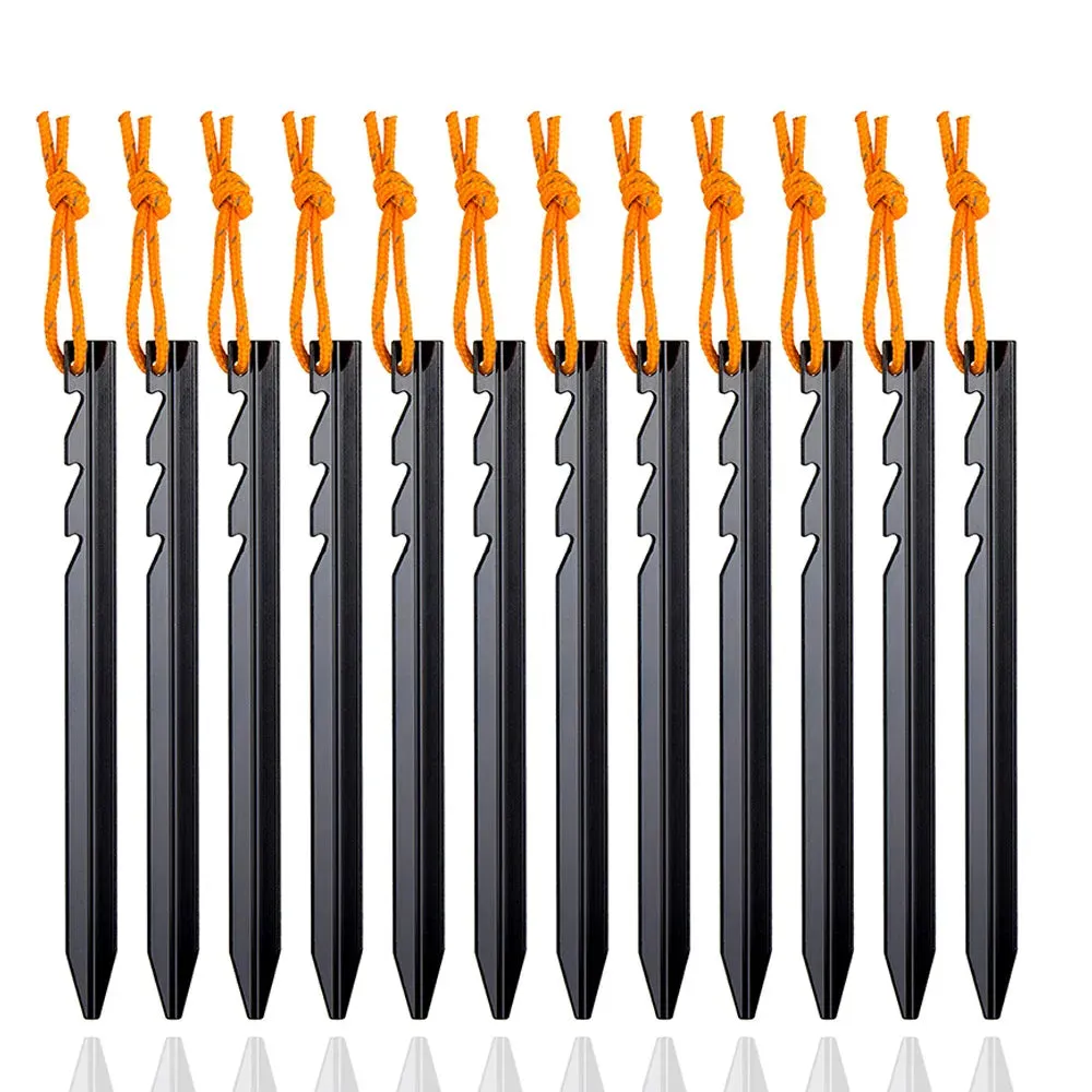 18cm Aluminum Alloy Camping Tent Pegs 12Pcs Pack