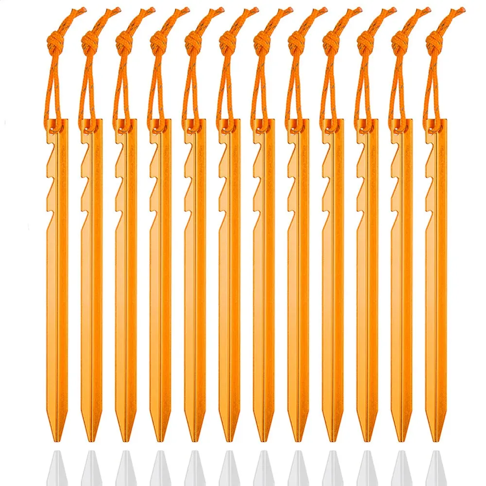 18cm Aluminum Alloy Camping Tent Pegs 12Pcs Pack