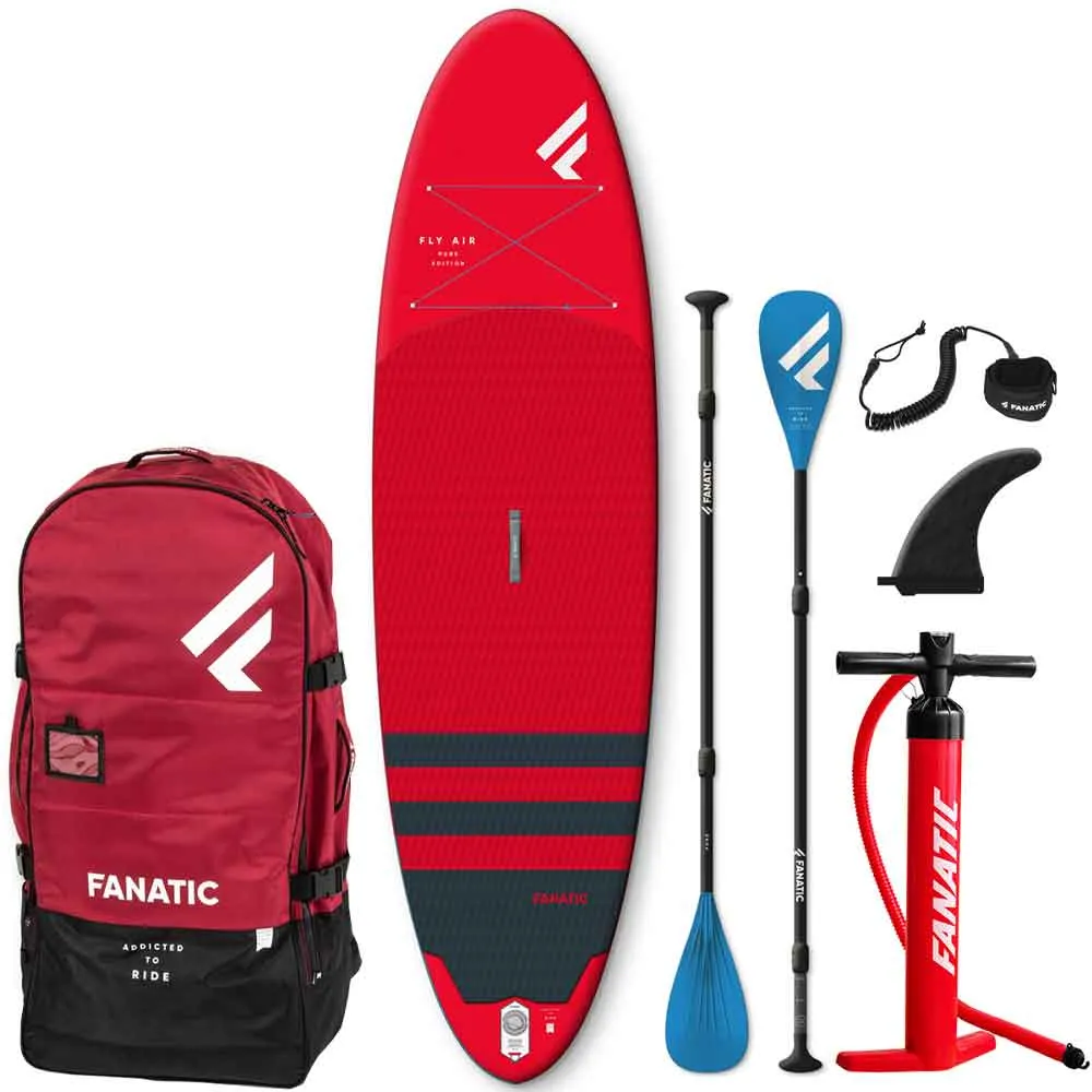 Fanatic 9'8 Fly Air Pure Red Inflatable SUP Package - Inc Paddle