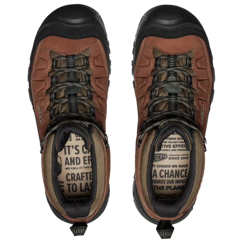 KEEN 1028988 Targhee IV Mid Waterproof Hiking Boots for Men - Bison/Black - 8M