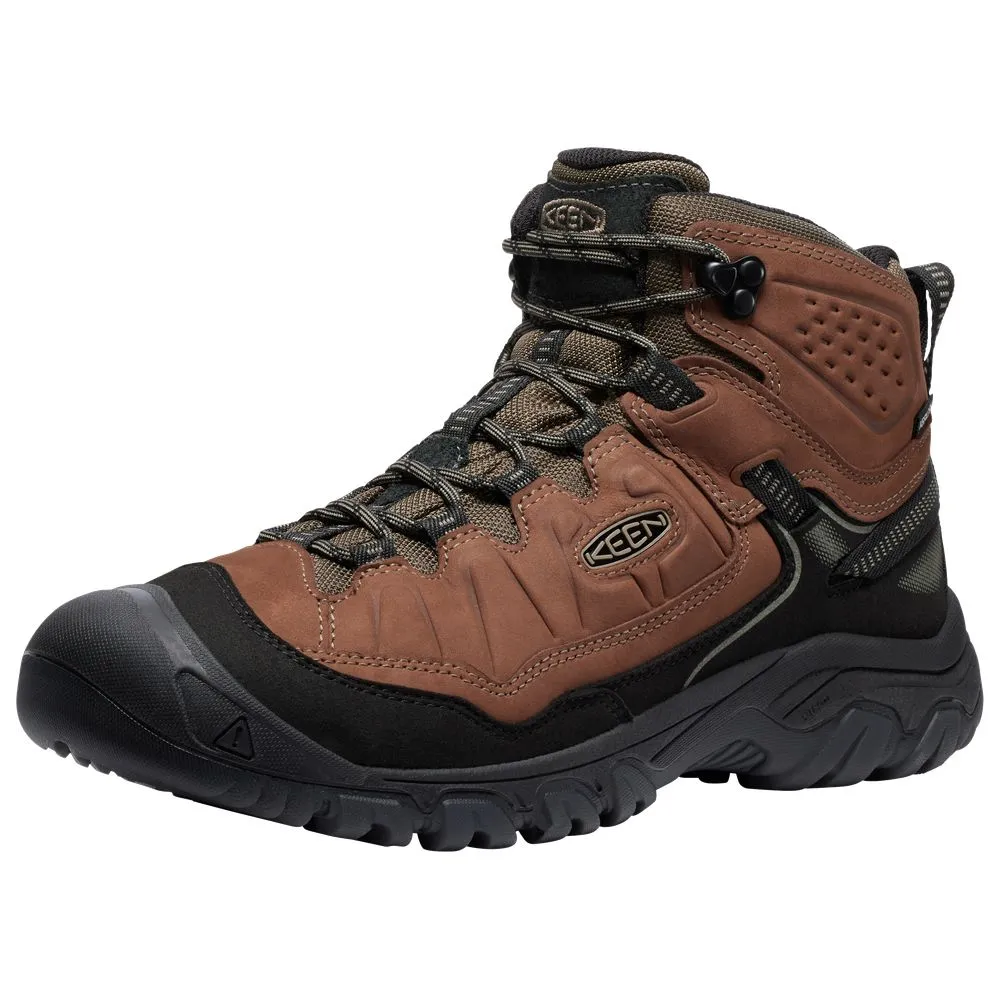 KEEN 1028988 Targhee IV Mid Waterproof Hiking Boots for Men - Bison/Black - 8M