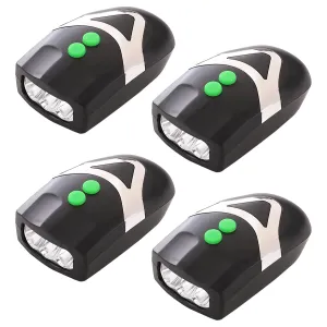 Kuber Industries Cycling Safety Lights|Bicycle Light Battery Powered|Fits On Any Road Bikes-Pack of 4 (Black)