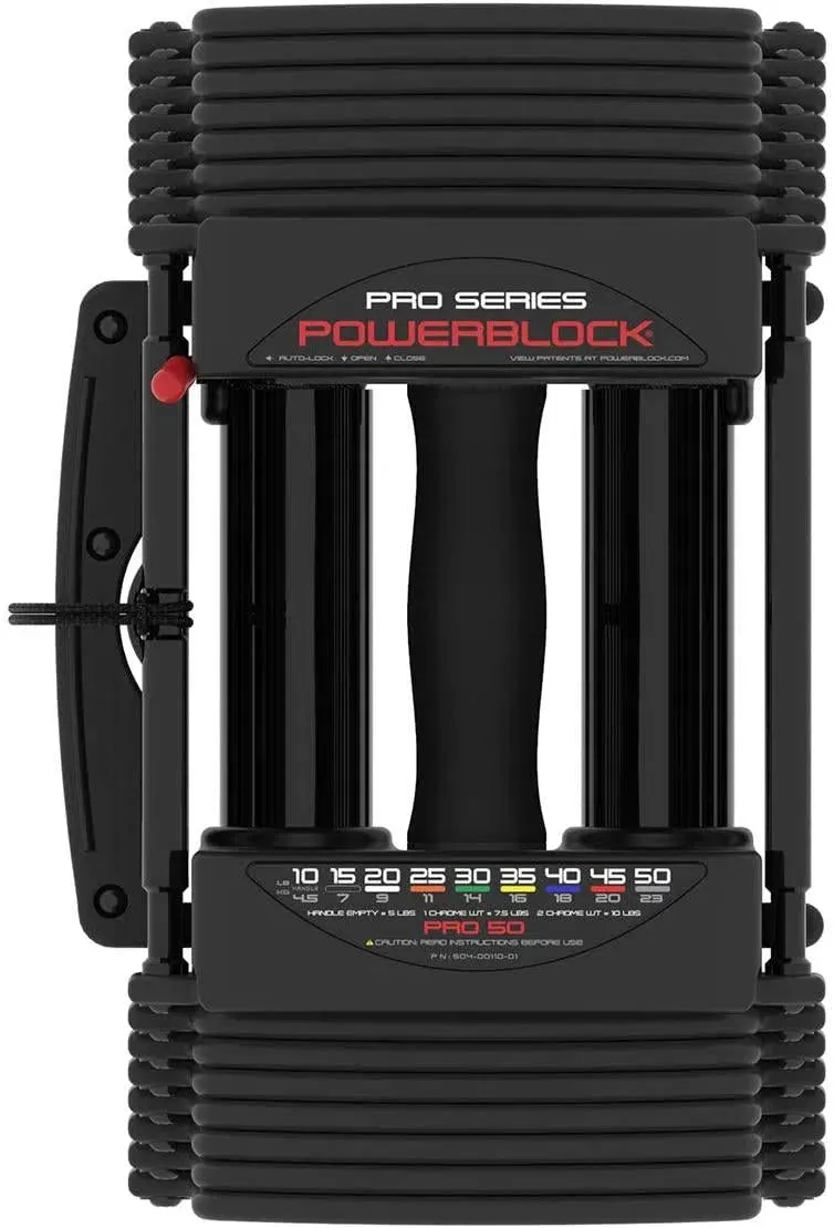 PowerBlock 50 lb Urethane Adjustable Dumbbells (Pro50)