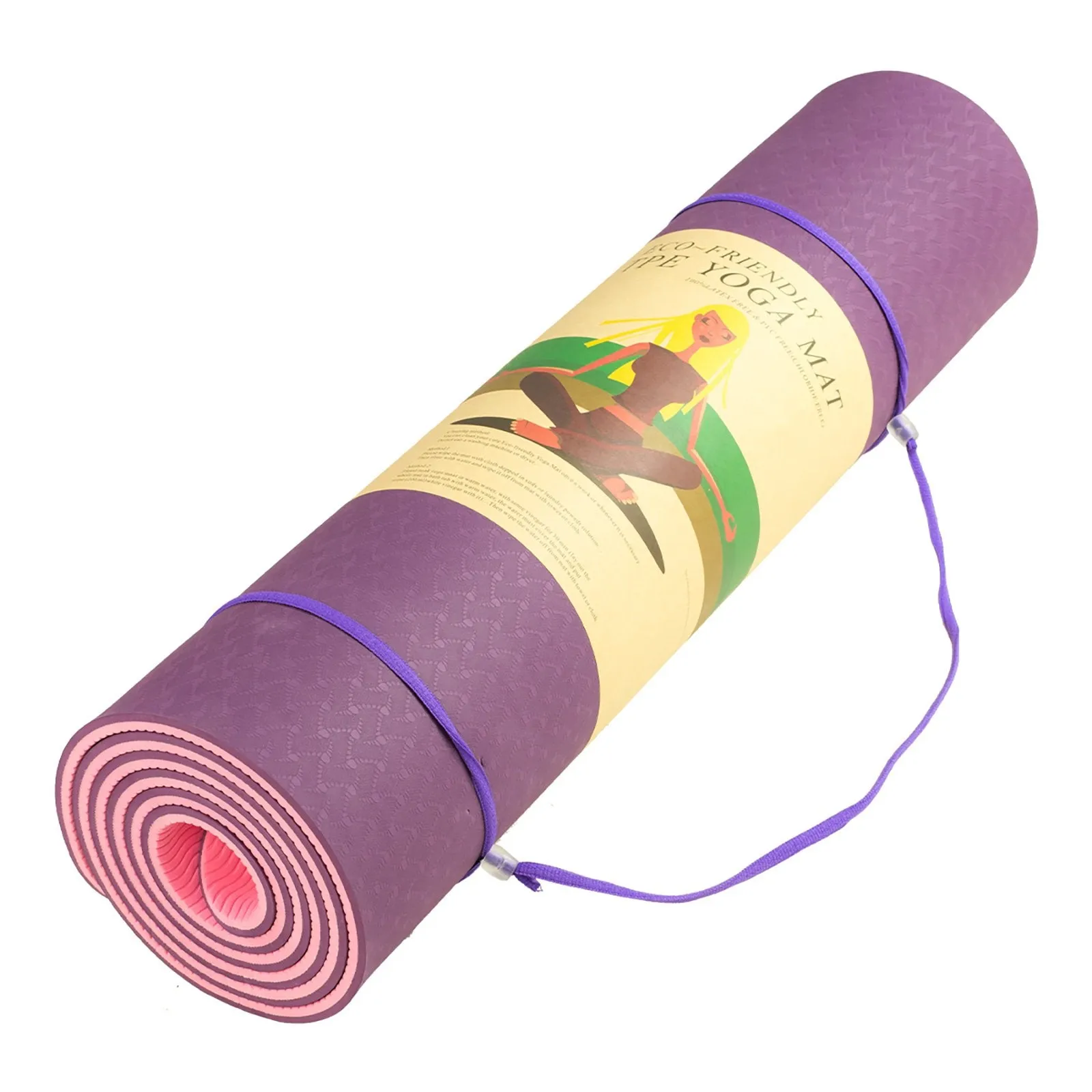 Powertrain TPE Pilates Exercise Yoga Mat 8mm - Dark Purple