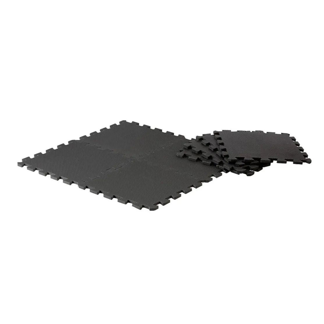 Pure2improve - (Set of 8) 30x30cm Interlocking Puzzle Protective Fitness Exercise Mats - Black