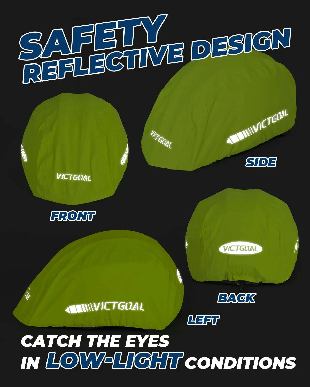 VICTGOAL Waterproof Reflective Cover For Bicycle Helmet Rainproof Cycling Helmet Rain Cover MTB Road Bike Helmet Dustproof Cover
