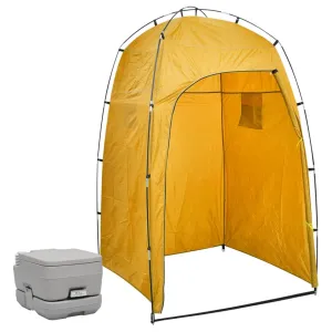 vidaXL Portable Camping Toilet with Tent 10 10 L