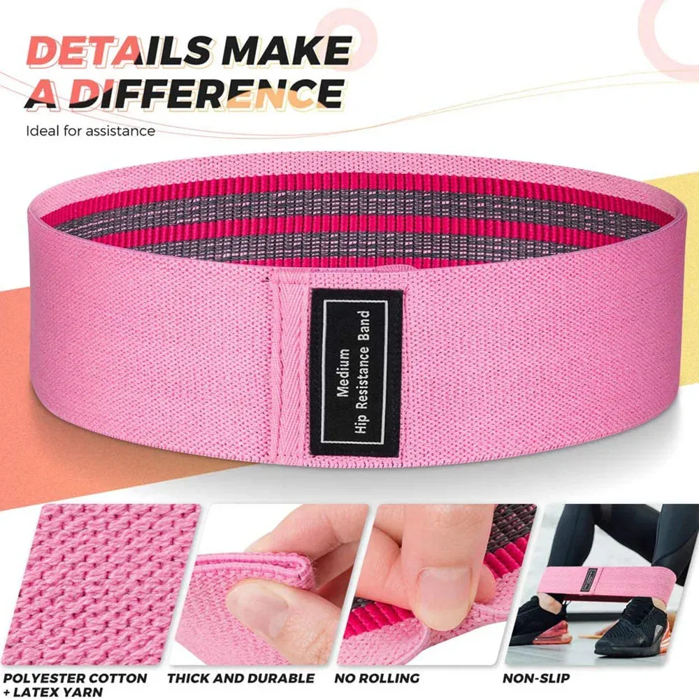 Women's Fitness Resistance Bands Buttocks Exercise Suitable for Hips Legs Elastic Cloth Rubber Bands Sport Equipment