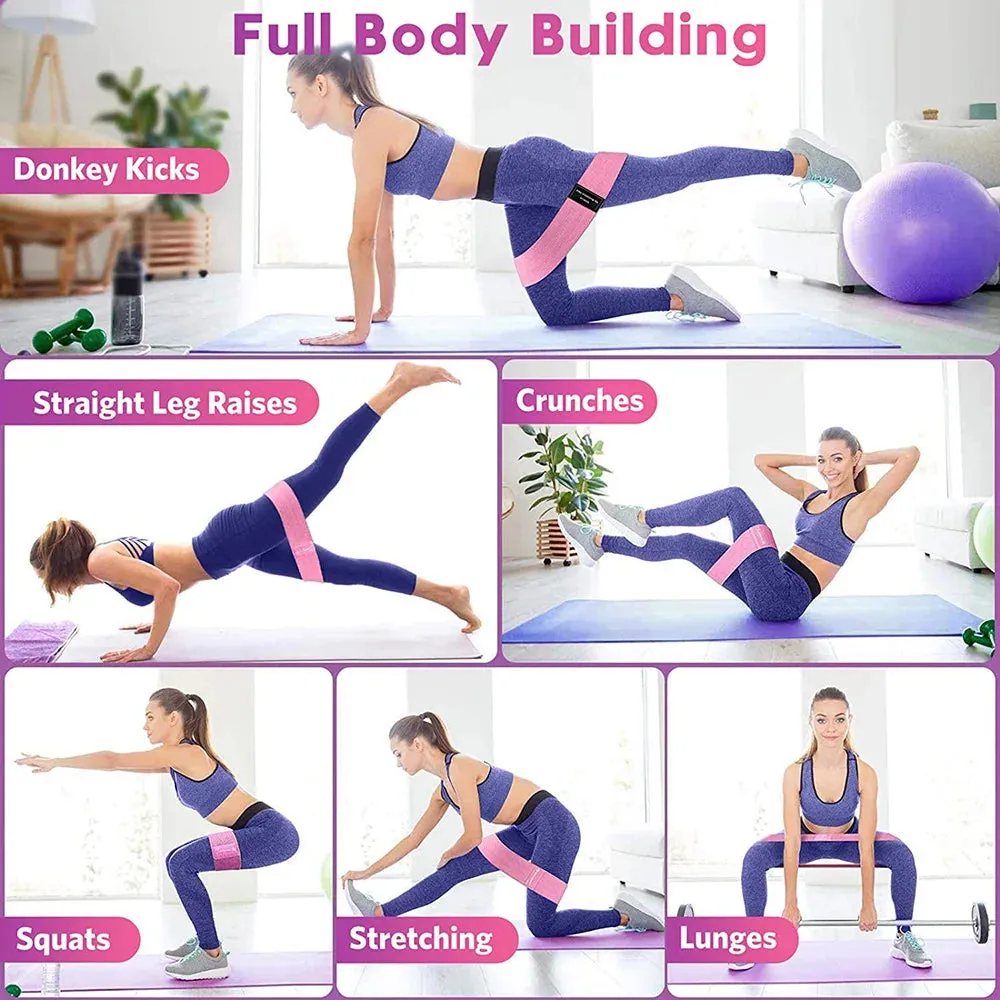 Women's Fitness Resistance Bands Buttocks Exercise Suitable for Hips Legs Elastic Cloth Rubber Bands Sport Equipment