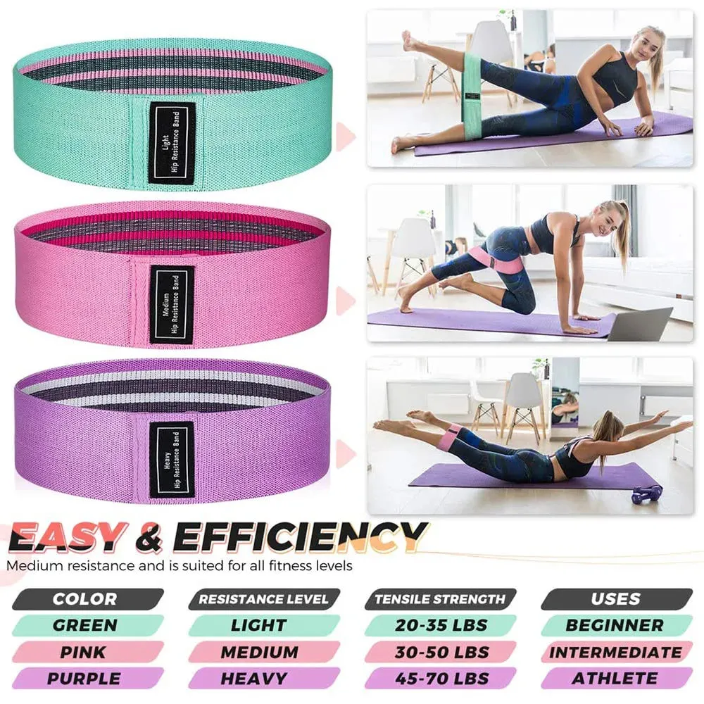 Women's Fitness Resistance Bands Buttocks Exercise Suitable for Hips Legs Elastic Cloth Rubber Bands Sport Equipment