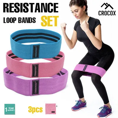 Yoga Resistance Loop Bands Adjustable Workout Exercise Fitness Gym Crossfit 3pcs